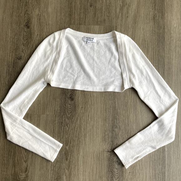 Frankies Bikinis Kate Cloud Knit Shrug Top Small - Picture 2 of 7